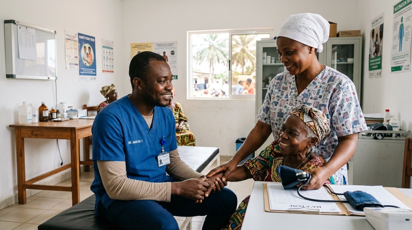 Compassionate patient consultation in community clinic ward